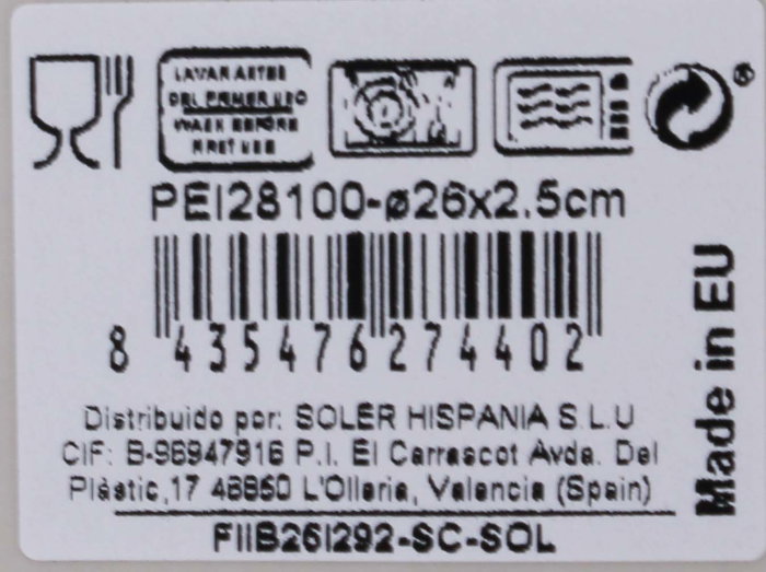 La Mediterranea Plato Llano 26 cm "Peixe" Colección Peixe Brillo (6 Unidades)