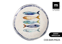 La Mediterranea Plato Llano 26 cm Peixe Colección Peixe Brillo (6 Unidades)突出