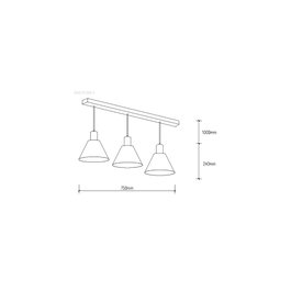 Lámpara Colgante Heidi de Metal y Madera en Blanco/Madera