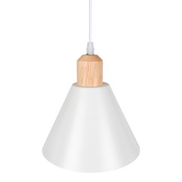 Lámpara Colgante Heidi de Metal y Madera en Blanco/Madera