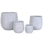 DKD Home Decor Set de 4 Maceteros de Magnesia y Fibra de Vidrio Gris