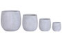 DKD Home Decor Set de 4 Maceteros de Magnesia y Fibra de Vidrio Gris