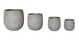 DKD Home Decor Macetero Gris Marron 50 x 54 x 50 cm Set de 4