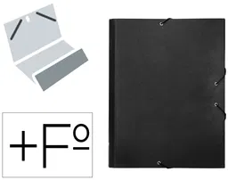 Liderpapel Carpeta Clasificadora Folio Prolongado 12 Departamentos Cartón Forrado Negro