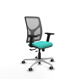 PIQUERAS Y CRESPO Silla de oficina Motilla con mecanismo Sincro/Traslack, Turquesa y Gris