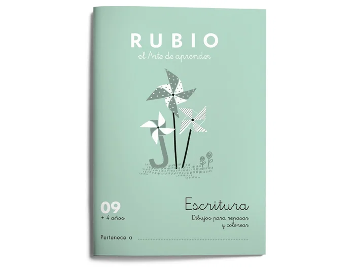 Rubio Cuaderno Caligrafía Nº 09 Desarrollo Destrezas Motrices Lenguaje Escrito Certificado FSC 15x213x155 mm