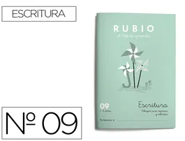 Rubio Cuaderno Caligrafía Nº 09 Desarrollo Destrezas Motrices Lenguaje Escrito Certificado FSC 15x213x155 mm