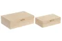 DKD Home Decor Set de 2 Cajas de Madera Beige 30x21x9,4 cm