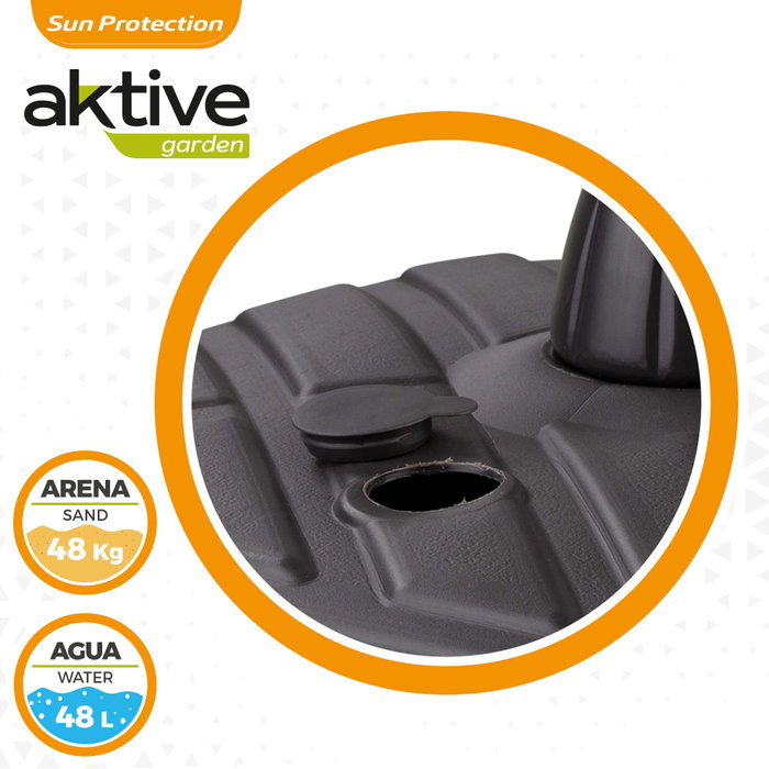 Aktive Garden Base para sombrilla 56x56x40 cm antracita Ø33-48 mm