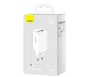Baseus GaN5 Pro 65W con 2xUSB-C + USB y cable USB-C a USB-C de 100W, Blanco