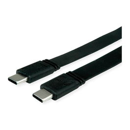VALUE 11.99.9085 Cable USB 4 Plano USB-C a USB-C Macho a Macho 40 Gbit/s Negro 0.5m