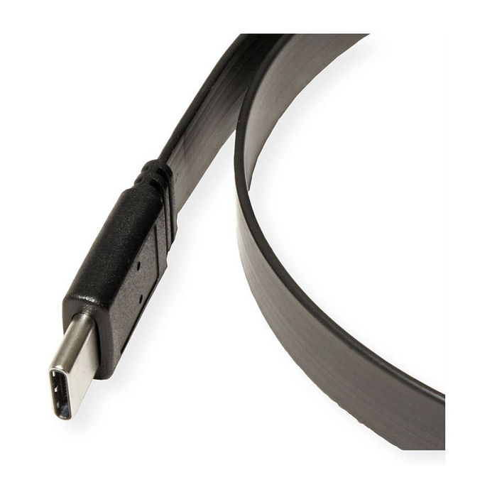 VALUE 11.99.9085 Cable USB 4 Plano USB-C a USB-C Macho a Macho 40 Gbit/s Negro 0.5m