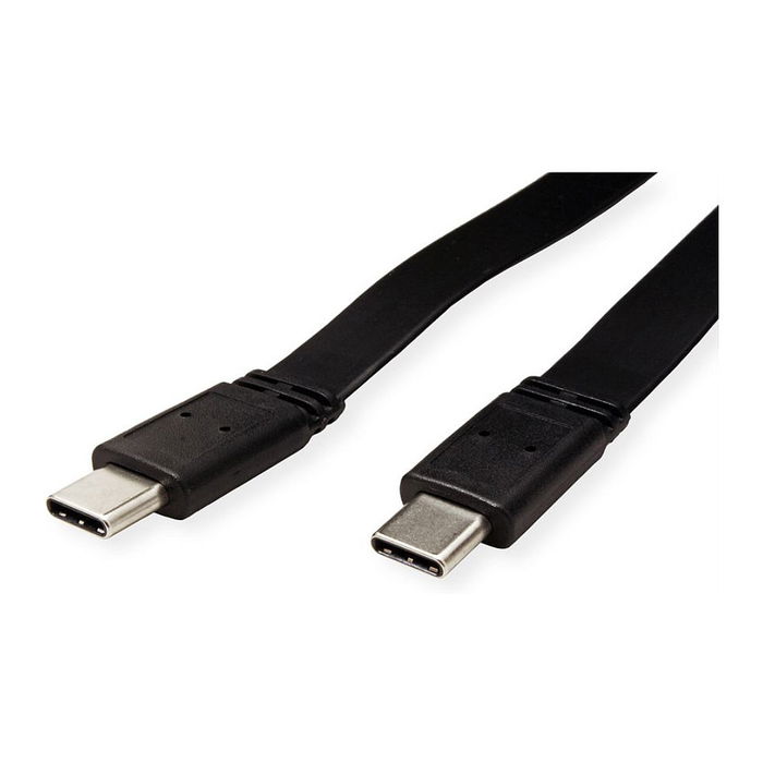 VALUE 11.99.9085 Cable USB 4 Plano USB-C a USB-C Macho a Macho 40 Gbit/s Negro 0.5m