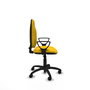Silla de oficina Algarra con mecanismo Contacto permanente básico tapizada con Tela color Amarillo. Equipada con Base poliamida negra, Brazos fijos y Ruedas de nailon 50 mm
