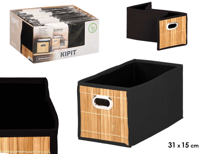 KIPIT Organizador Rectangular Bambú Negro KIPIT Organizador Rectangular Bambú Negro