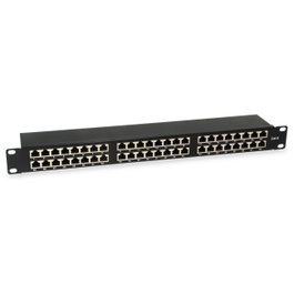EQUIP 326449 Patch Panel 48 Puertos RJ45 Cat6 1U 19" FTP Negro, ISO/IEC, RoHS, CE