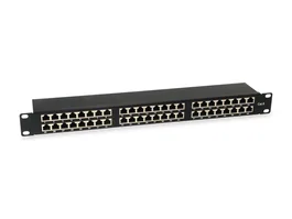 Equip Patch Panel 48 puertos RJ-45 Cat6 19 pulgadas 1U Negro
