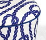 Atelier Del Sofa Puf Cunda v2 Blue, White de Microfibra para Sala de Estar, Diseño Impresionista, 42 cm Alto