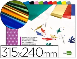 Liderpapel Bloc Trabajos Manuales Papel Metalizado 240x315mm 10 Hojas Colores Surtidos