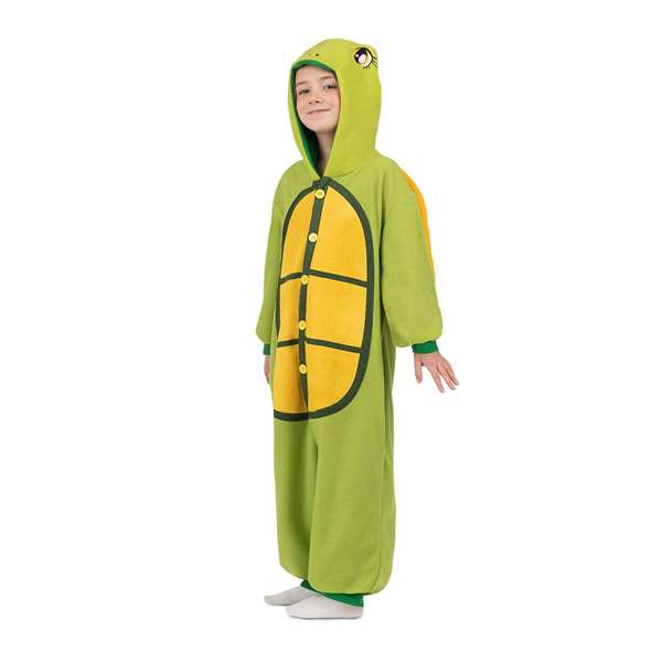 My Other Me Disfraz Tortuga Talla Única Child Kigurumi con Capucha y Cola Verde para Niños a partir de 6 años