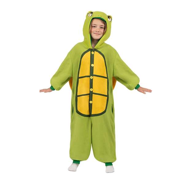 My Other Me Disfraz Tortuga Talla Única Child Kigurumi con Capucha y Cola Verde para Niños a partir de 6 años