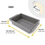 Emuca Kit de cajón metálico y bastidor regulable Quartz para armarios, guías de cierre suave y extracción total, Módulo 80cm, Acabado Titanio