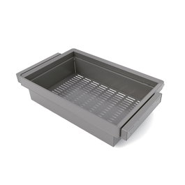 Emuca Kit de cajón metálico y bastidor regulable Quartz para armarios, guías de cierre suave y extracción total, Módulo 80cm, Acabado Titanio