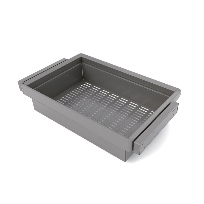 Emuca Kit de cajón metálico y bastidor regulable Quartz para armarios, guías de cierre suave y extracción total, Módulo 80cm, Acabado Titanio Emuca Kit de cajón metálico y bastidor regulable Quartz para armarios, guías de cierre suave y extracción total, Módulo 80cm, Acabado Titanio