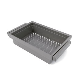 Emuca Kit de cajón metálico y bastidor regulable Quartz para armarios, guías de cierre suave y extracción total, Módulo 80cm, Acabado Titanio