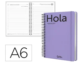 Liderpapel Agenda de oficina 2027 Classic día página A6 malva