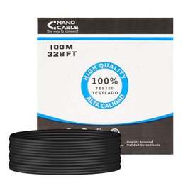 Nano Cable 10.20.0502-EXT-BK Cable RJ45 para Exteriores UTP Cat.6, 100m, Impermeable, Negro