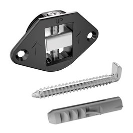 ITALIANA FERRAMENTA COLES Kit Colgador Espejos Ø35, Carga 80Kg, Regulable Vertical y Horizontal, Incluye Alcayata y Taco