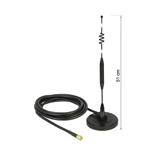 DeLOCK Antena LTE 6 dBi con conector SMA y cable RG-58 de 3 m, Negro DeLOCK Antena LTE 6 dBi con conector SMA y cable RG-58 de 3 m, Negro