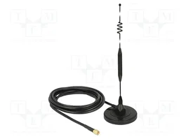 DeLOCK Antena LTE 6 dBi con conector SMA y cable RG-58 de 3 m, Negro