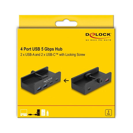 DeLOCK 64262 Hub USB de 4 puertos con 2 x USB Type-A y 2 x USB Type-C DeLOCK 64262 Hub USB de 4 puertos con 2 x USB Type-A y 2 x USB Type-C