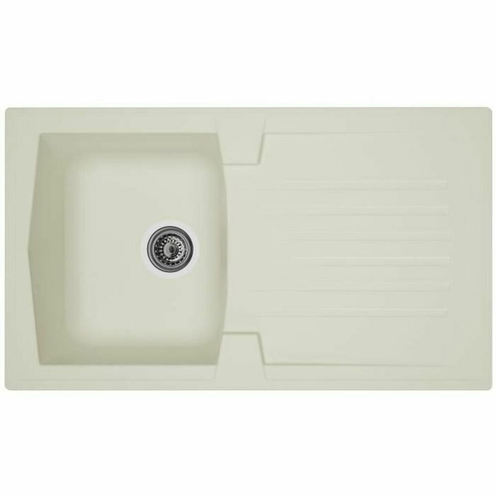 Stradour Fregadero de cocina empotrado 1 bandeja + 1 escurridor Arena Blanco Stradour Fregadero de cocina empotrado 1 bandeja + 1 escurridor Arena Blanco