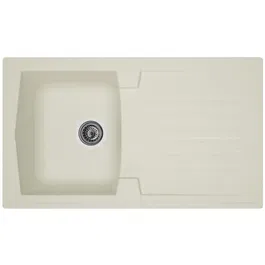 Stradour Fregadero de Cocina Empotrado 1 Bandeja + 1 Escurridor Arena - Resina - 86 x 50 cm - Blanco
