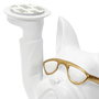 Home Deco Factory Vaciabolsillos Bulldog Camarero Blanco Escultura Decorativa para Llaves Monedas