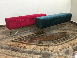 DKD Home Decor Descalzadora Poliéster Metal Turquesa 90x31x47