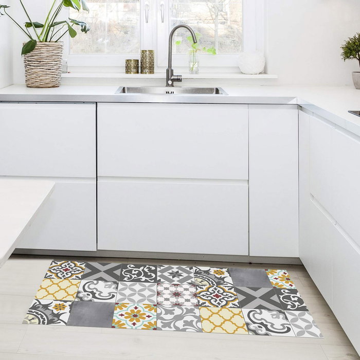 Croma Collection Alfombra vinílica Patch gris-ambar 50 x 110 cm