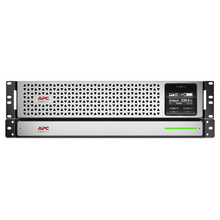 APC SRT L1000RMXLI SAI UPS Doble Conversión en Línea, 1 kVA / 900 W, 230 V, Tecnología de Batería de Ión de Litio, Rack 3U, LCD