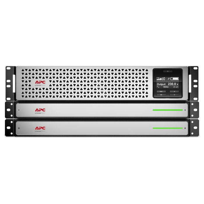 APC SRT L1000RMXLI SAI UPS Doble Conversión en Línea, 1 kVA / 900 W, 230 V, Tecnología de Batería de Ión de Litio, Rack 3U, LCD