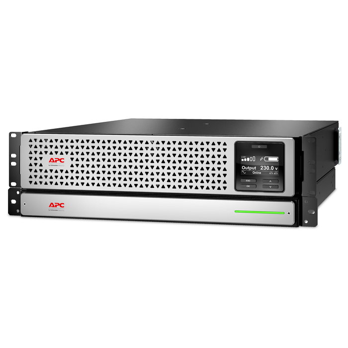 APC SRT L1000RMXLI SAI UPS Doble Conversión en Línea, 1 kVA / 900 W, 230 V, Tecnología de Batería de Ión de Litio, Rack 3U, LCD