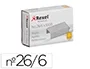 Rexel Grapas 26/6 mm Galvanizada Caja 1000 Unidades para Grapadora de Sobremesa, Oficina y Hogar, 20 Hojas