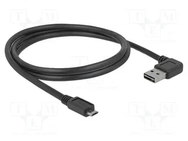 DeLOCK Cable USB 2.0 de 1 m con conector USB-A angulado y Micro-B macho