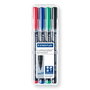Staedtler Marcadores Lumocolor Permanentes Punta Media 1mm, 317 WP4, Surtidos (Negro, Azul, Verde, Rojo)