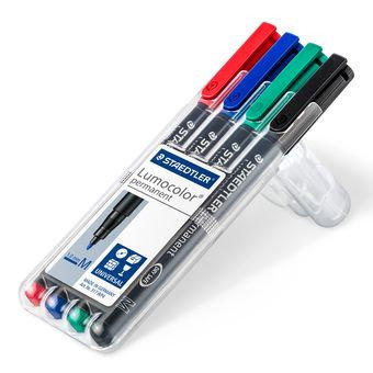 Staedtler Lumocolor 317 WP4 Marcadores Permanentes Punta Media 1mm Surtidos (Negro, Azul, Verde, Rojo) extra_info_placeholder Staedtler Lumocolor 317 WP4 Marcadores Permanentes Punta Media 1mm Surtidos (Negro, Azul, Verde, Rojo) extra_info_placeholder
