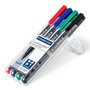 Staedtler Marcadores Lumocolor Permanentes Punta Media 1mm, 317 WP4, Surtidos (Negro, Azul, Verde, Rojo)