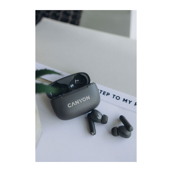 Canyon Auriculares OnGo 10 In-Ear True Wireless Bluetooth 5.3 Llamadas Música Deporte Uso Diario Negro