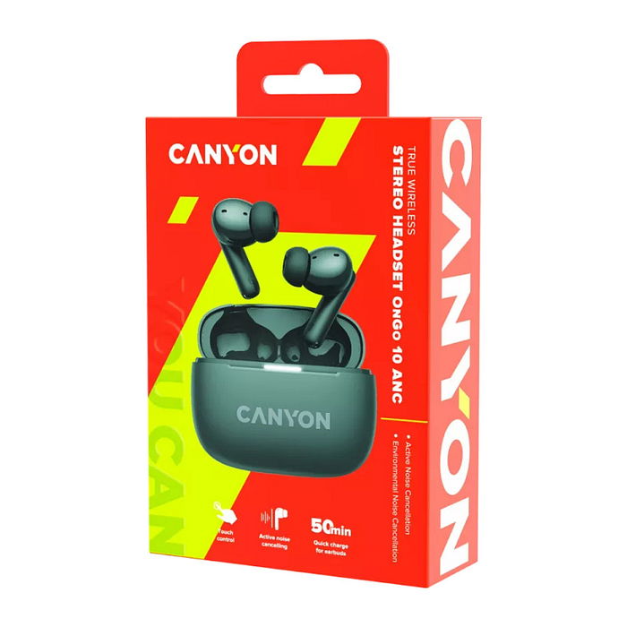 Canyon Auriculares OnGo 10 In-Ear True Wireless Bluetooth 5.3 Llamadas Música Deporte Uso Diario Negro